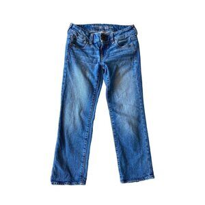 American Eagle‎ Womens Artist Crop Medium Wash Jeans Size 2 Casual Wear